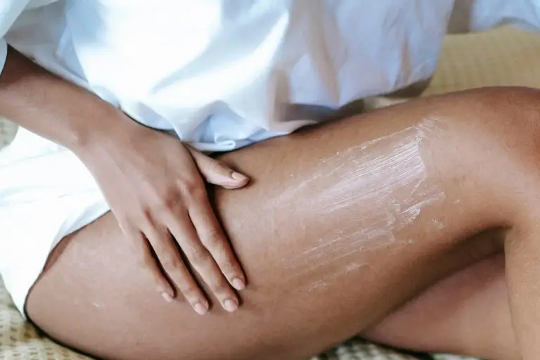 Photo by Sora Shimazaki: https://www.pexels.com/photo/woman-massaging-leg-with-lotion-in-bedroom-5938567/