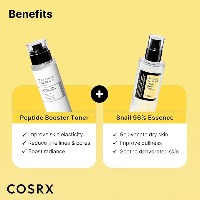 COSRX Snail Mucin 96% Peptide Booster Set - Amazon Exclusive - Korean Skin Care, Gift Sets, Mothers Day Gifts for Mom, Advanced Snail Mucin Serum, Face Serum