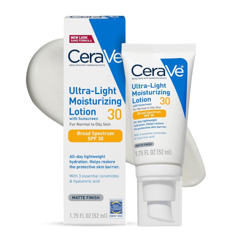 CeraVe Ultra-Light Moisturizing Lotion With SPF 30 box and tube