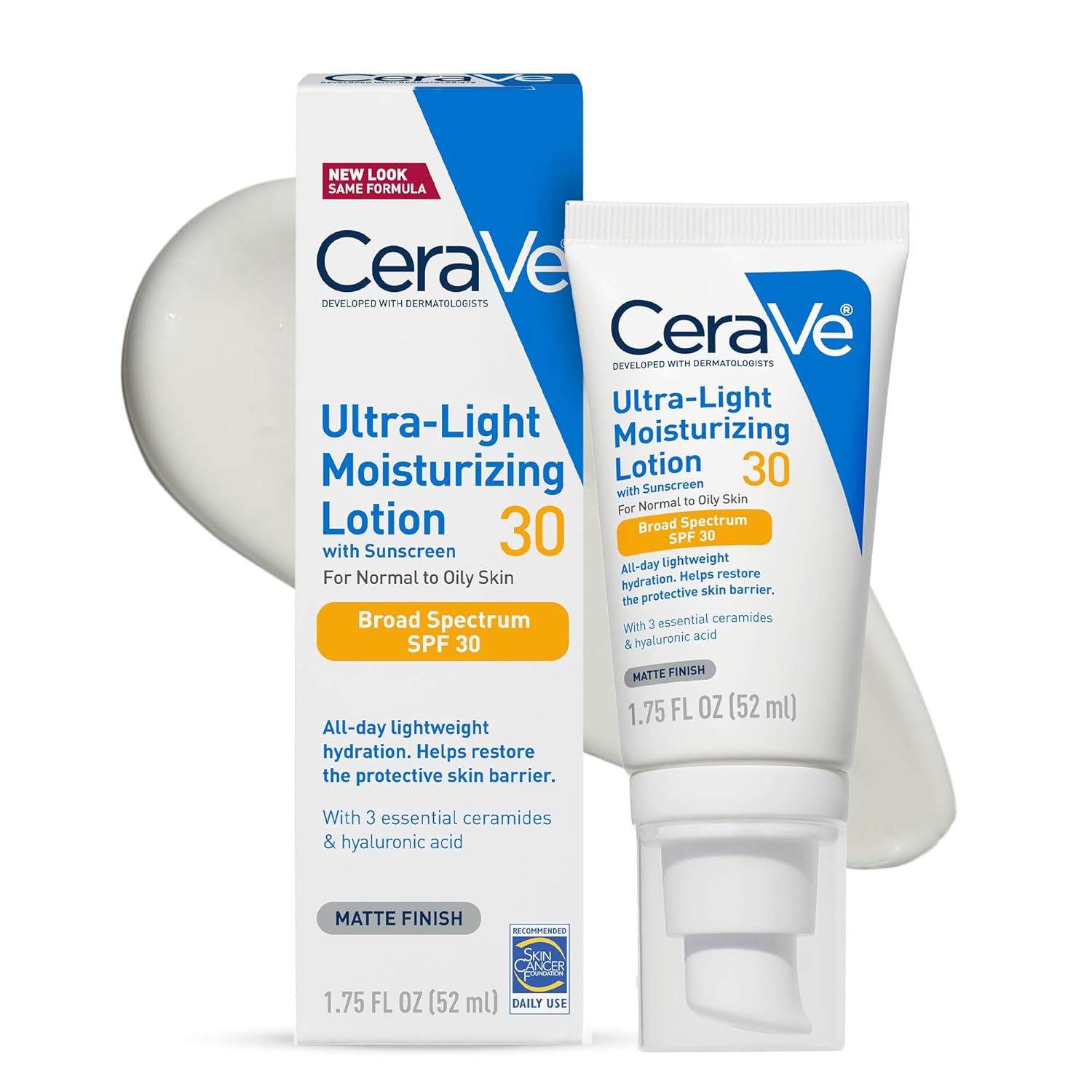 CeraVe Ultra-Light Moisturizing Lotion With SPF 30 box and tube